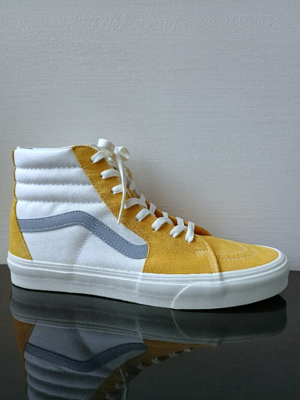 Vans Men's Sk8-Hi Retro Sport Suede/Canvas in Amazing Honey Gold/Marshmallow